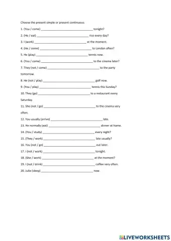Present simple vs Present continuous