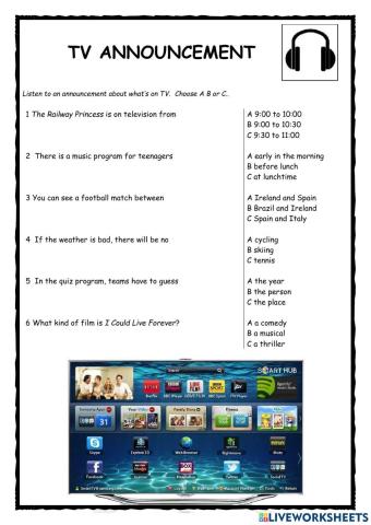 TV Announcement PET Listening