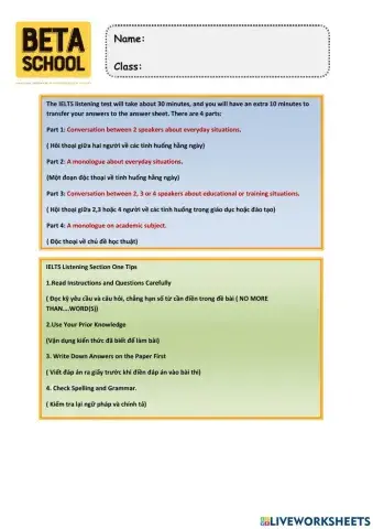 Ielts Listening part 1 (1)