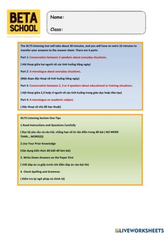 Ielts Listening part 1 (1)