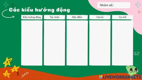 Các kiểu hướng động