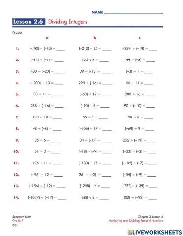 Dividing Integers (Part 2)