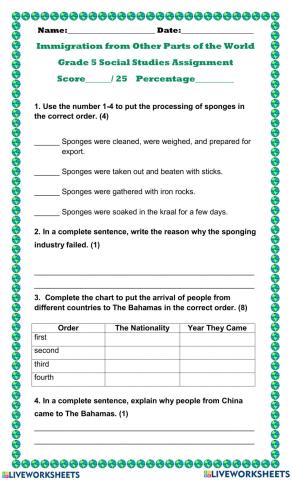 Immigration by Christal adapted by Lucy