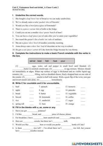 Unit 5-Vietnamese food and drink-A closer look 2