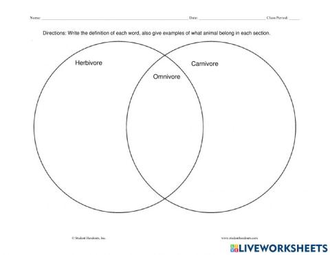 Herbivore, Carnivore, Omnivore