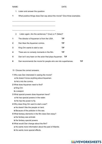 2º eso listening test unit 1