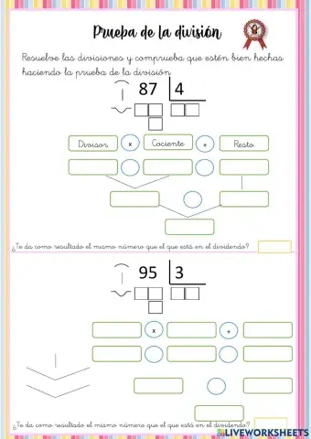 Prueba de la división