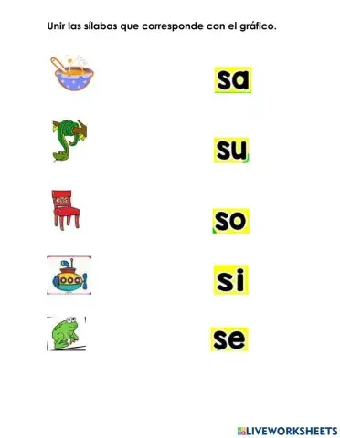 Sílabas con sa se si so su