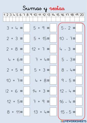 Sumas y restas