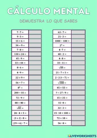 Cálculo mental
