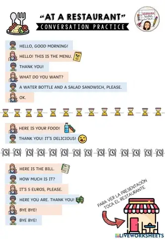 1º At a restaurant conversation practice