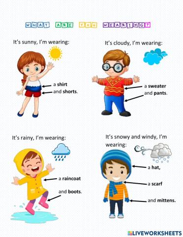 Weather and Clothing vocabulary