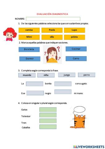 Diagnostico la oración