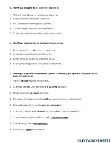 Sujetos y predicados