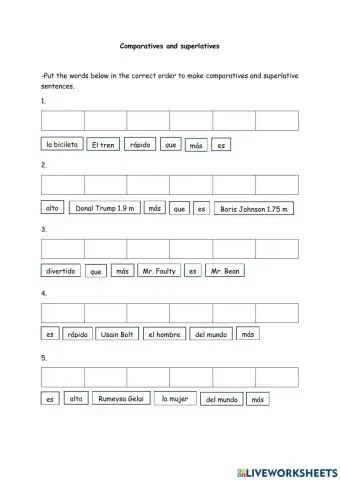 Comparativos y superlativos