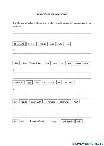 Comparativos y superlativos