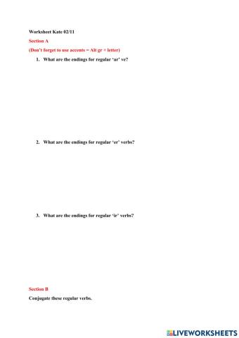 Present tense Spanish