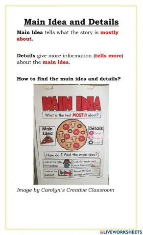 Main Idea and Details