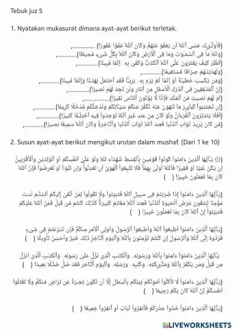 Tebuk hafazan juz 5
