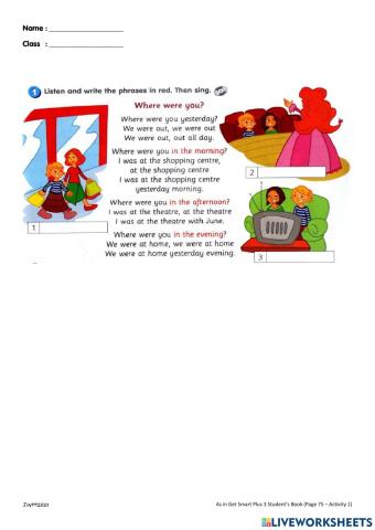 Module 8 : Where were you yesterday?