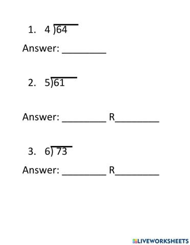 Dividing 2 Digits by 1 Digit