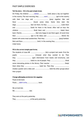 Past Simple exercises