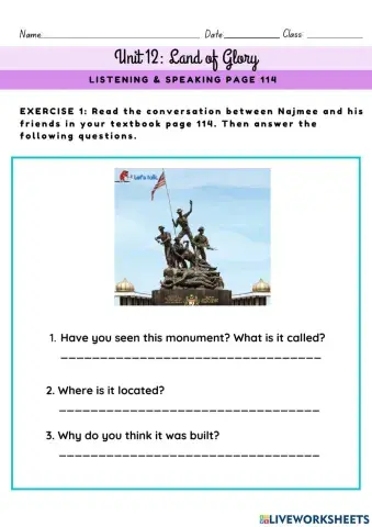 Unit 11: land of glory