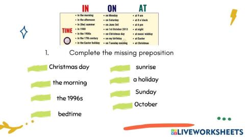Preposiciones de tiempo