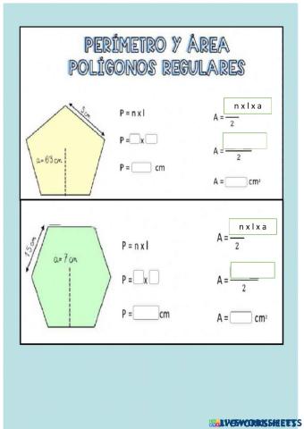 Área y perímetro de polígonos regulares