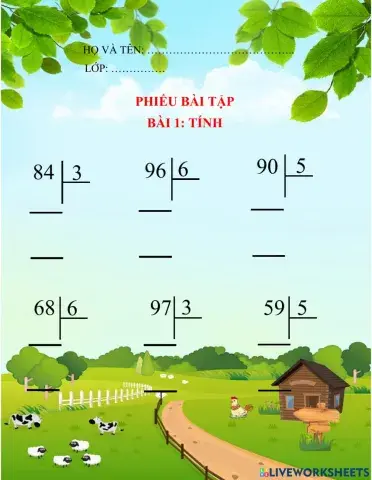 Chia số có hai chữ số cho số có một chữ số