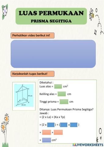 Luas Permukaan Prisma Segitiga