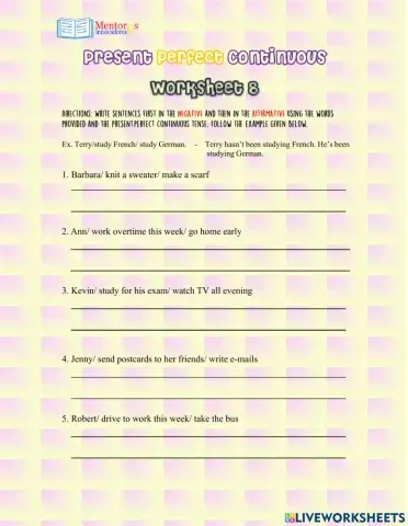 Mentores Present Perfect Progressive