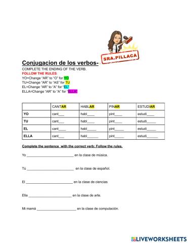 conjugacion de los verbos