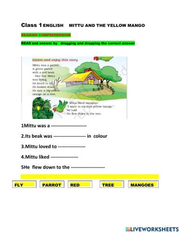 Mittu and the yellow mango