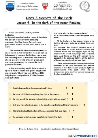 Unit 3: Reading Lessob