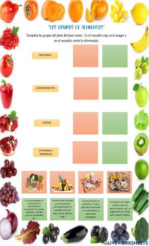 Los grupos de alimentos