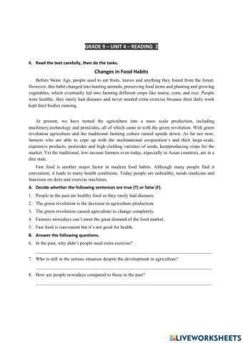 L9 - Test U4 - Reading 2