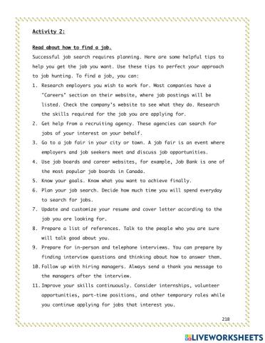 Unit 12: Job Search - Activity 2