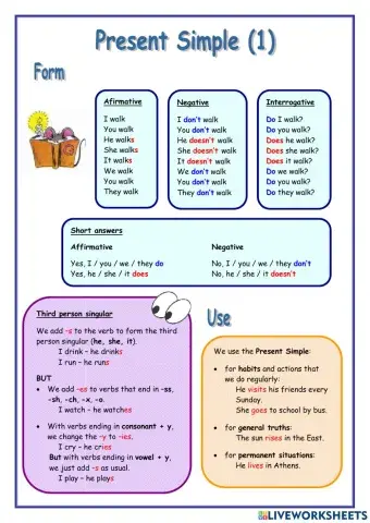 Present simple worksheet