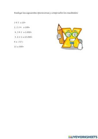 Multiplicar por unidad seguida de ceros