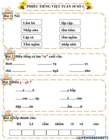 Tiếng Việt tuần 10 số 1