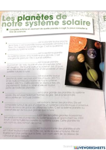 Les planètes du systeme solaire