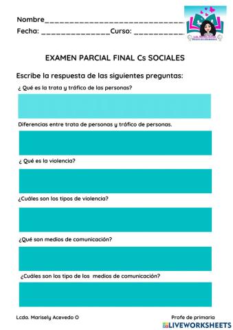 Examen parcial de Cs Sociales