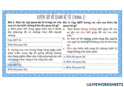 Tuần 13 - LTVC - LT về Quan hệ từ