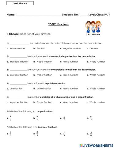 P4-1  fractions