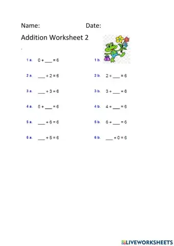 Addition Worksheet 2