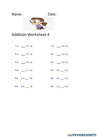 Addition worksheet 4