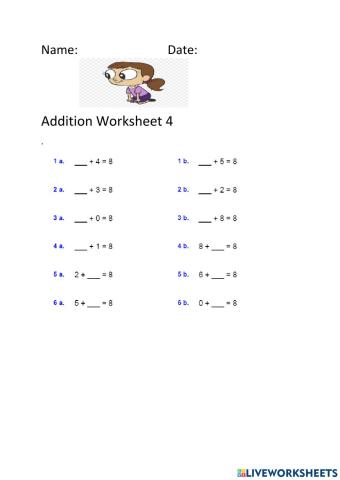 Addition worksheet 4
