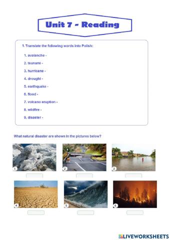 Unit 7 reading and vocabulary