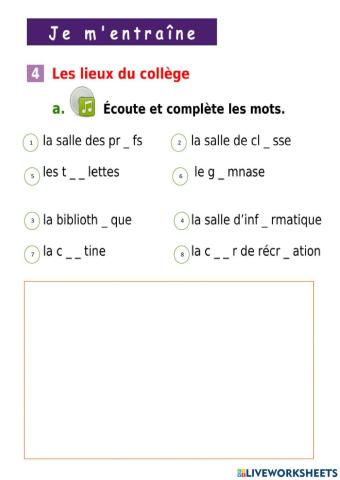 Les lieux du collège - Netado